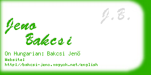 jeno bakcsi business card