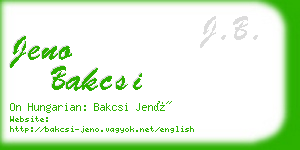 jeno bakcsi business card